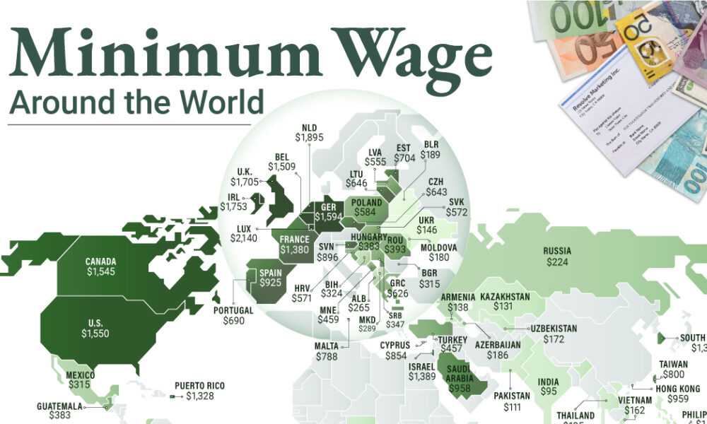 حداقل دستمزد کارگران در کشورهای مختلف چقدر است؟