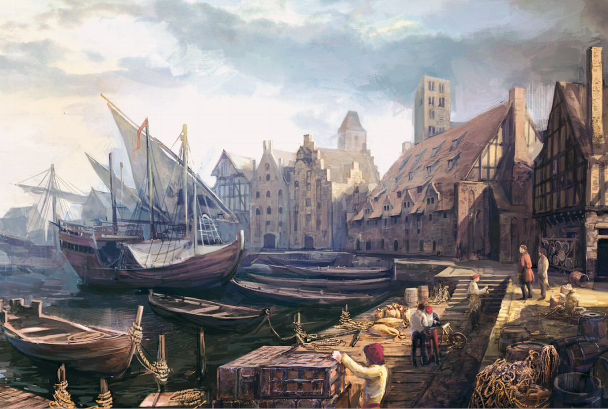 Средневековый город порт