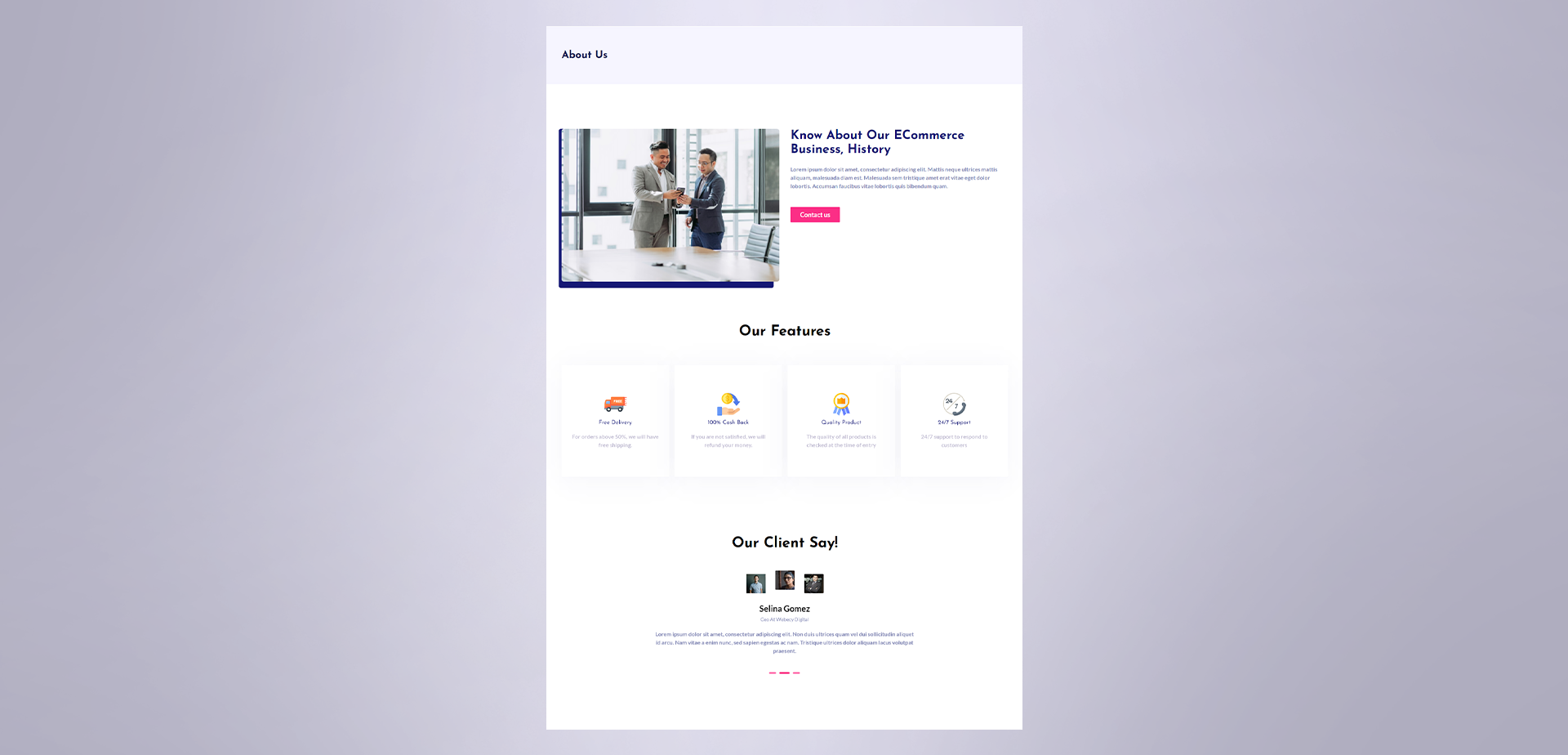 About Us Page About Us Page