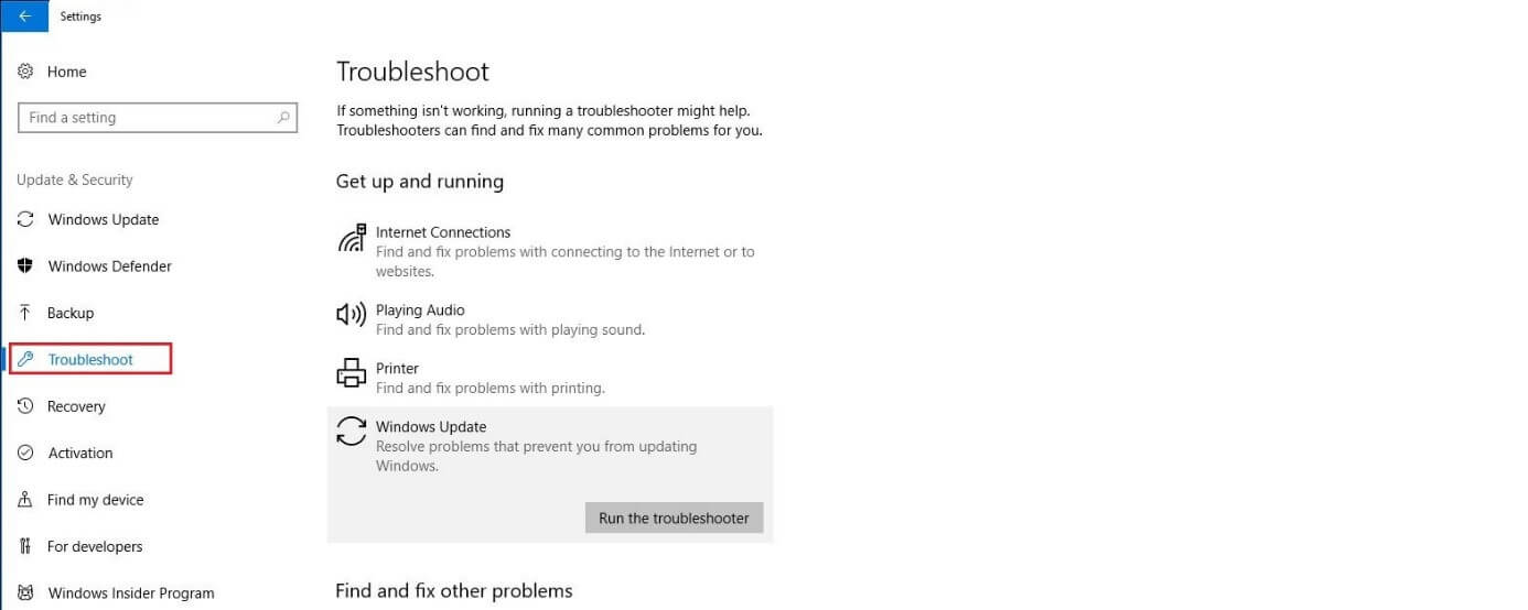  از Windows Update Troubleshooter استفاده کنید
