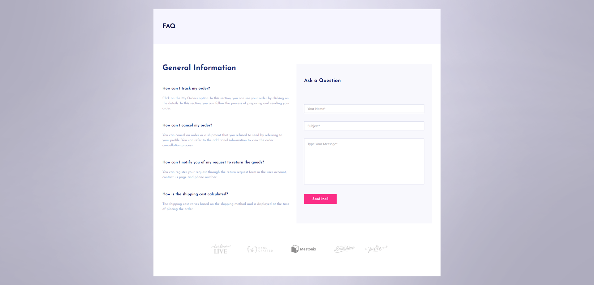 Faq Page Faq Page