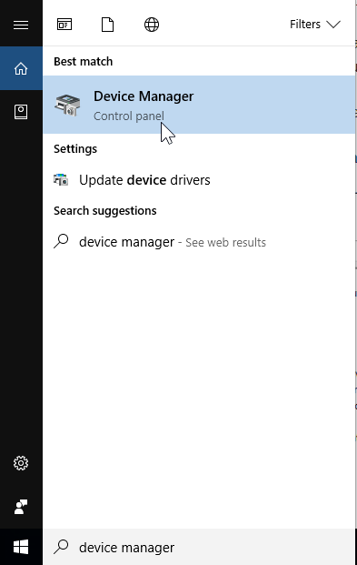 1) Device Manager را باز کنید (در قسمت جستجوی ویندوز عبارت Device Manager را تایپ کنید)