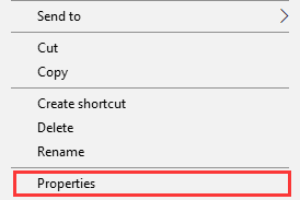 الف) روی برنامه ای که می خواهید باز شود کلیک راست کنید. سپس Properties را انتخاب کنید.