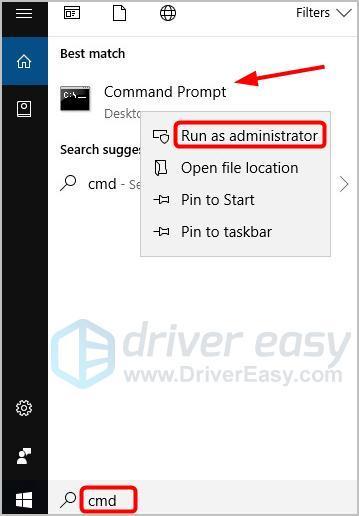 Command Prompt را به عنوان مدیر اجرا کنید.