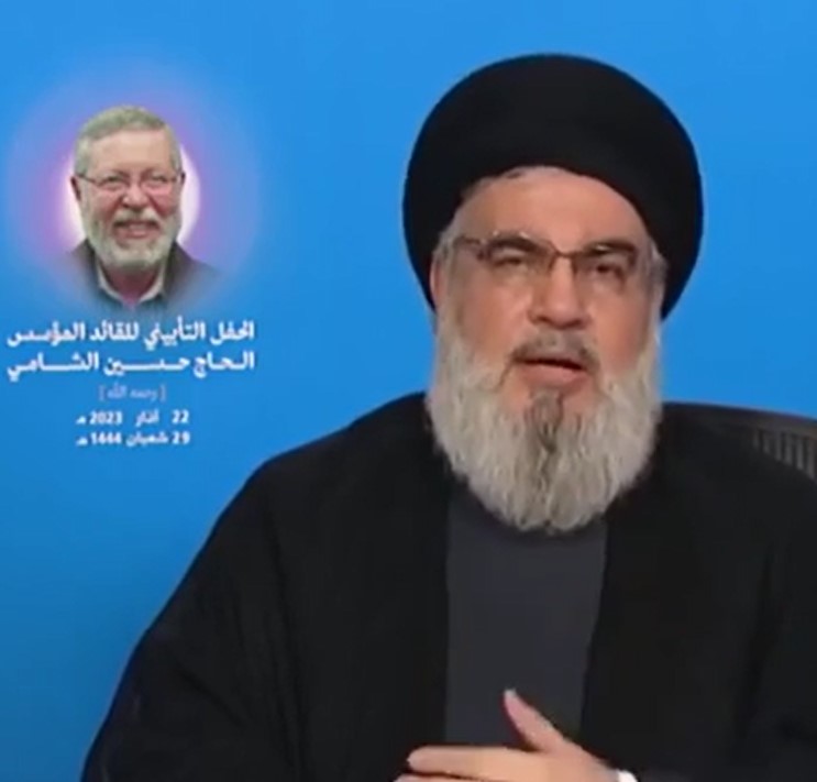 كلمة السيد حسن نصر الله خلال الاحتفال التابيني للقائد المؤسس الحاج حسين الشامي 22-03-2023