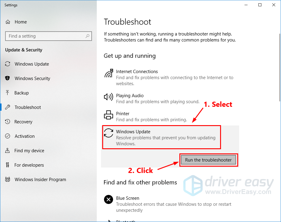 راه حل 2: سرویس Windows Update را مجددا راه اندازی کنید