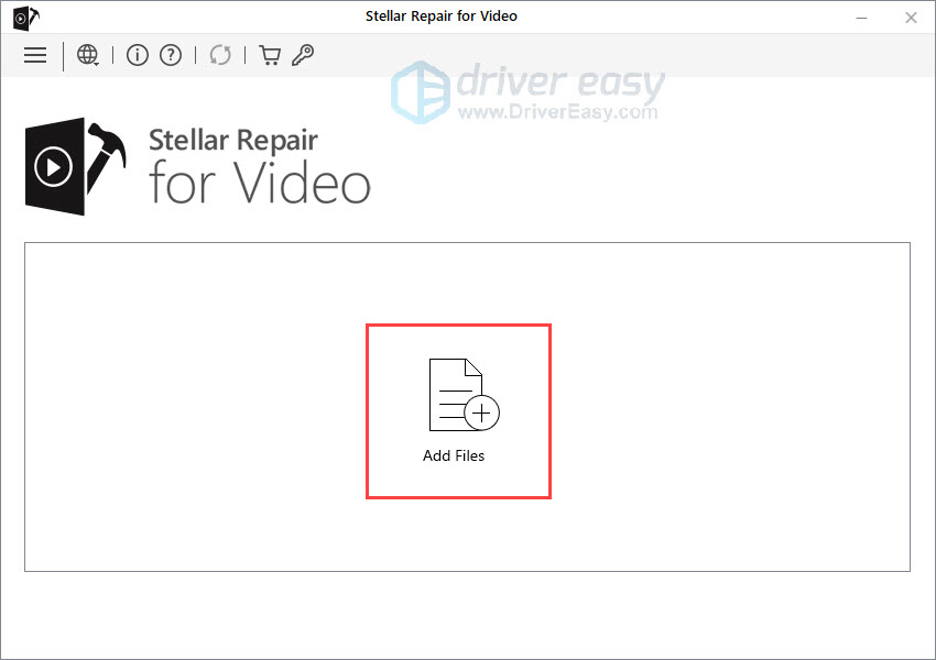 Stellar Repair را برای ویدیو اجرا کنید و روی Add File کلیک کنید. فایل ویدیویی خود را آپلود کنید.
