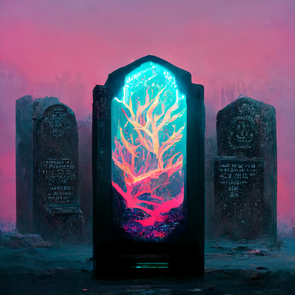 Neon Grave Stone