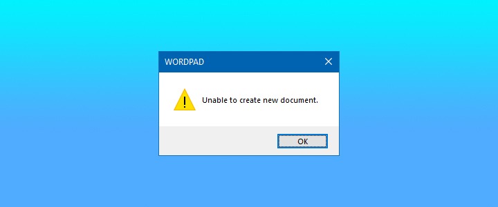 رفع ارور Unable to create new document