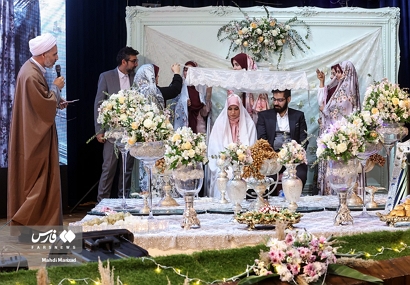 گزارش تصویری- برگزاری جشن ازدواج ۱۰۰ زوج دانشجوی دانشگاه مالک اشتر وزارت دفاع توسط این دانشگاه